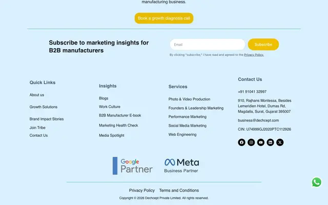 Dechcept | B2B Marketing for Manufacturers website