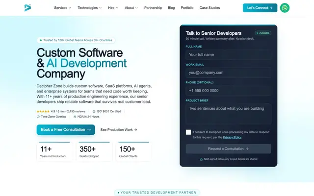 Decipher Zone Technologies website