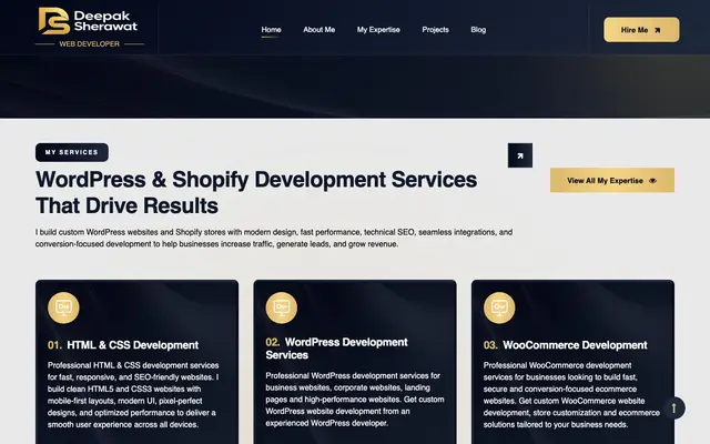 Deepak Sherawat Web Developer website