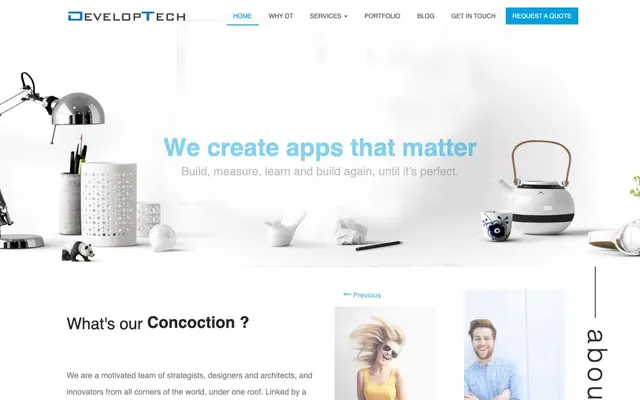 DevelopTech IT Solutions website