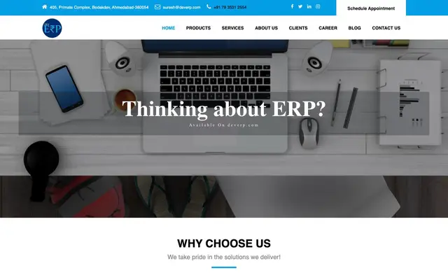 DevERP Solutions Private Limited website