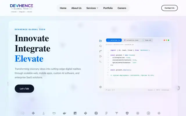 Devhence Global Tech website