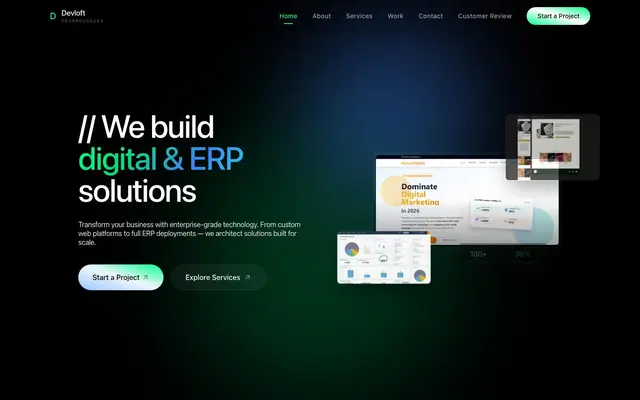Devloft Technologies - Web Development and ERP Implementation website
