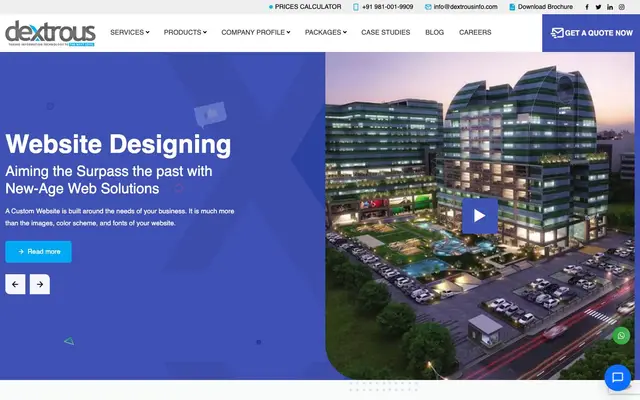 Dextrous Infosolutions Pvt. Ltd. website