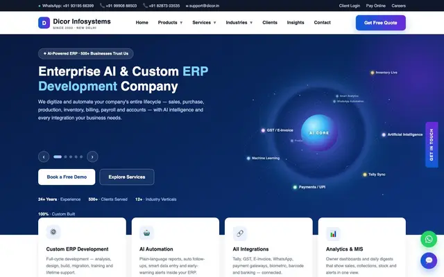 Dicor Infosystems Pvt Ltd website