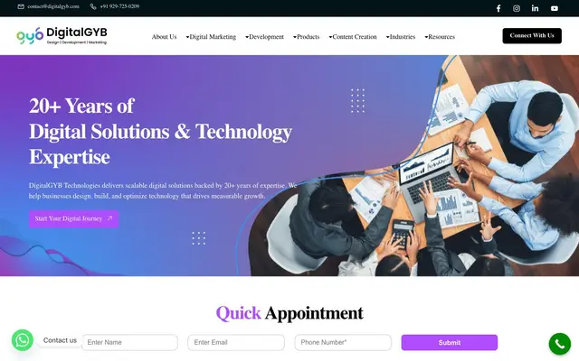 DigitalGYB Digital Marketing Agency in Hyderabad website