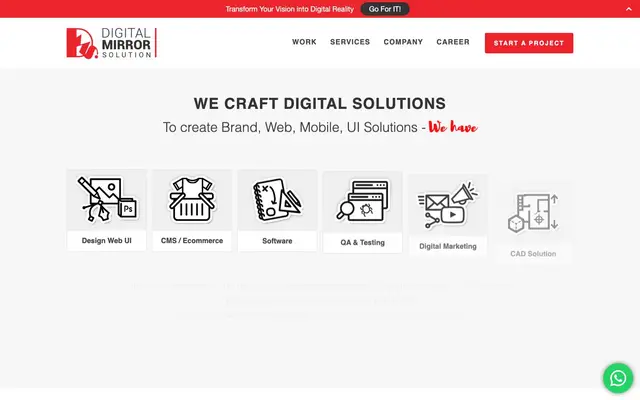 Digital Mirror Solution website