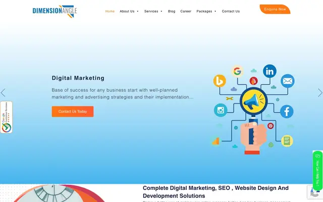 Dimension Angle Technology website