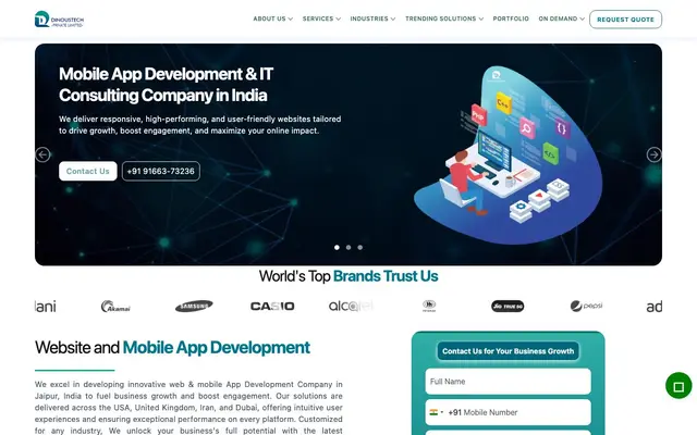 Dinoustech Private Limited website