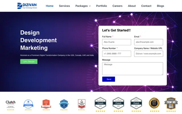 Dizivan IT Solutions Pvt Ltd website