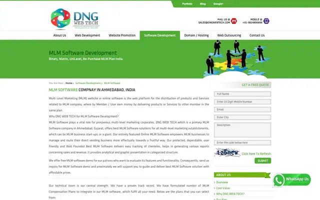MLM Software company Ahmedabad DNG website