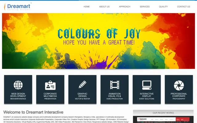 Dreamart Interactive website