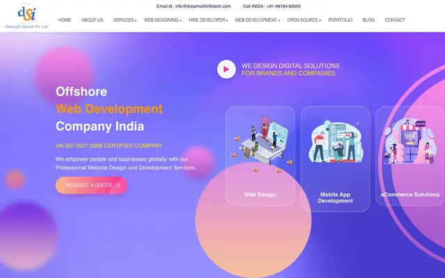 DreamSoft Infotech website
