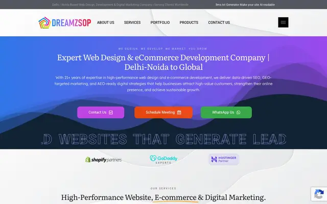 Dreamzsop Advertising Private Limited website