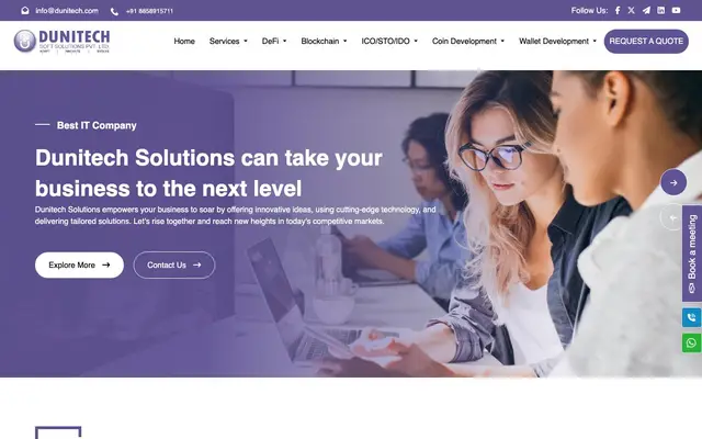 Dunitech Soft Solutions Pvt. Ltd. website