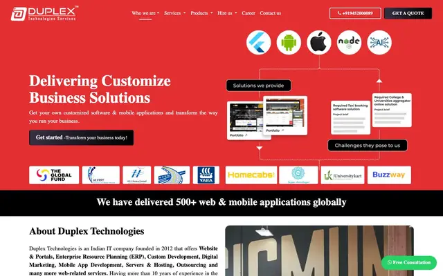 Duplex Technologies Services Pvt Ltd website