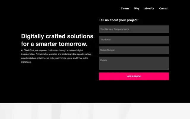 DWebPixel Technologies Pvt Ltd website
