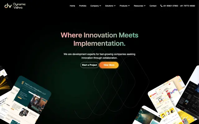 Dynamic Vishva Technology Solutions Pvt Ltd website