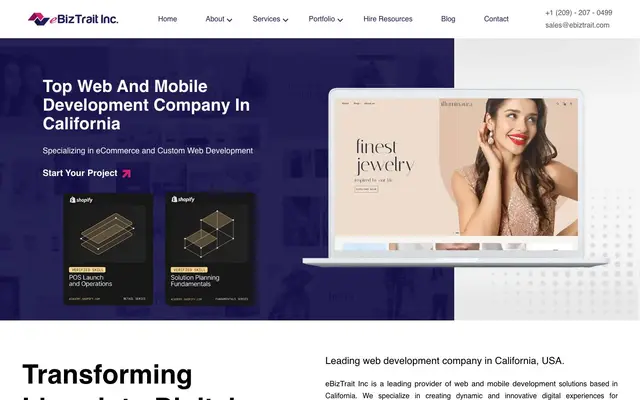 eBizTrait Inc - Shopify Expert in California website