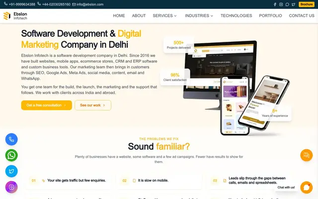 Ebslon Infotech Pvt Ltd website