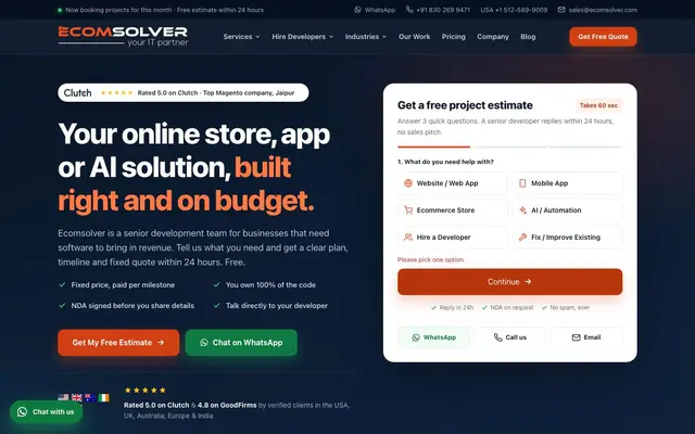 Ecomsolver website
