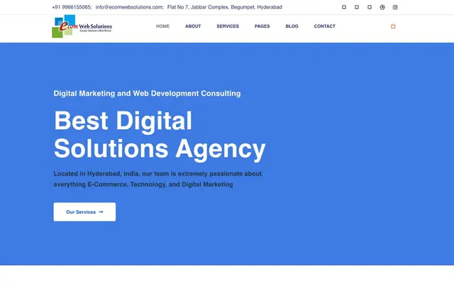 E COM Web Solutions website