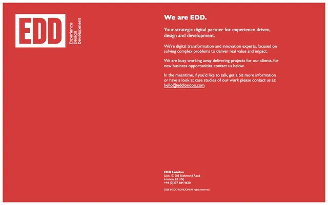 EDD LONDON website