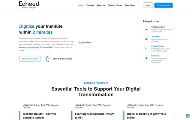 Edneed Technology Pvt. Ltd. website
