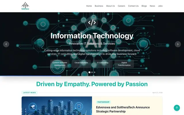 Edvenswa Tech Pvt. Ltd. website