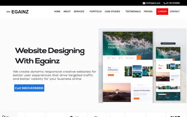 Egainz website