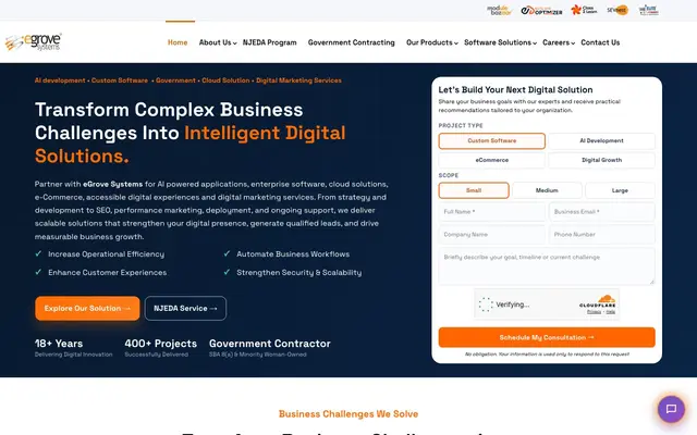 Egrove Systems Pvt Ltd website