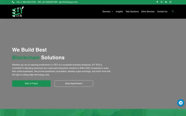 Eiysys Pvt Ltd website