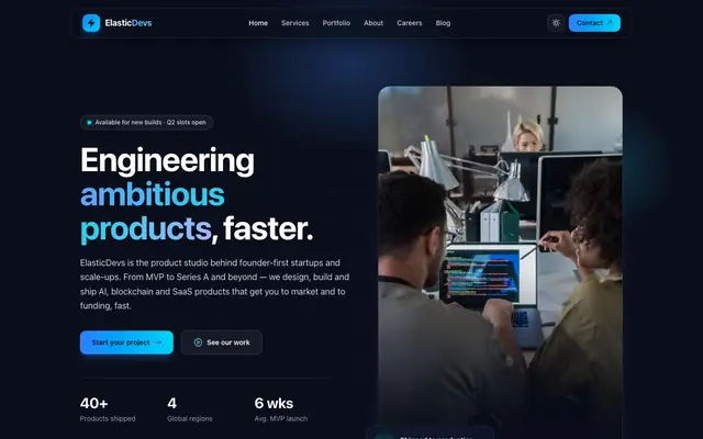 ElasticDevs - Software Development Company | Full-Stack & IT Outsourcing website