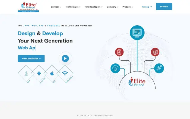 EliteEvince Technologies website
