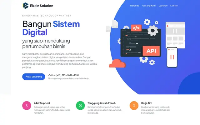 PT Elzein Solution Technology website