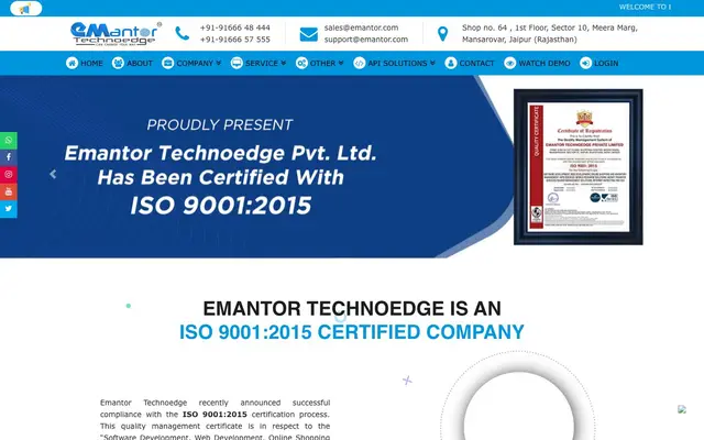 Emantor Technoedge Pvt Ltd website