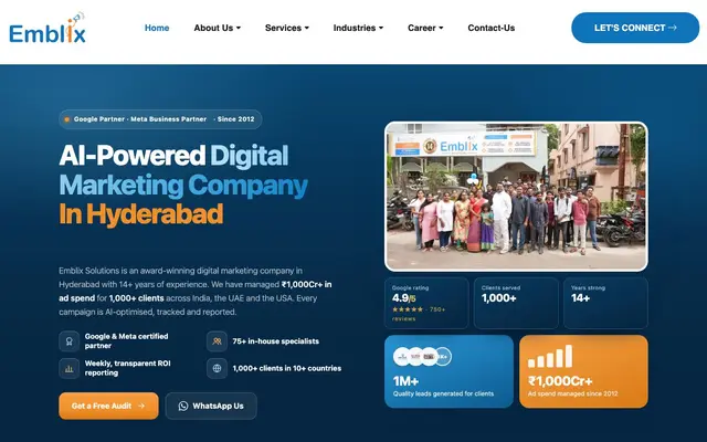 Emblix Solutions website