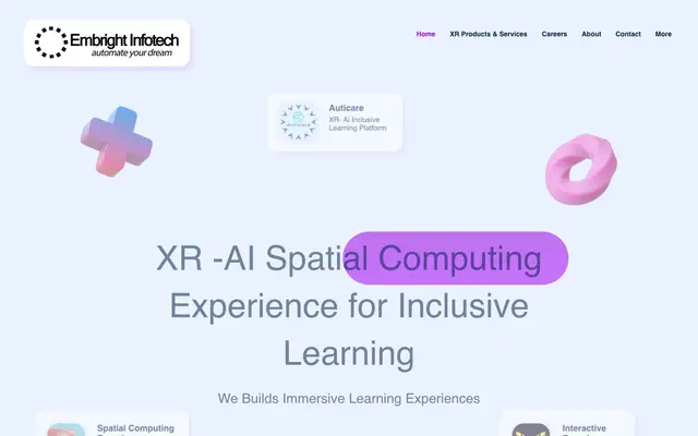 Embright Infotech Private Limited - VR Company Bangalore website