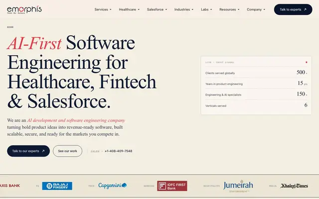 Emorphis Technologies website