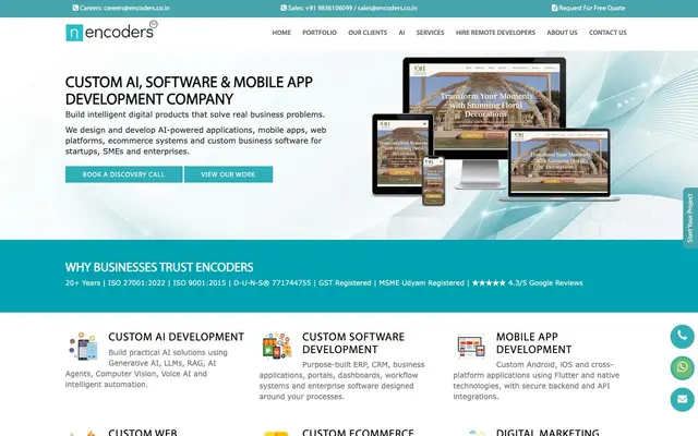 Encoders - Web Design, Ecommerce, Mobile App Development website