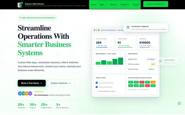Enhance Digi Solutions website