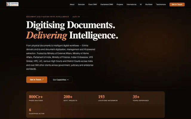 Enhira Software Pvt. Ltd website