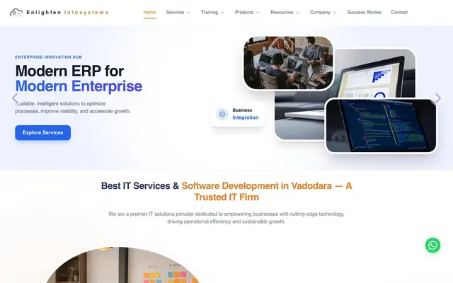 Enlighten Infosystems website