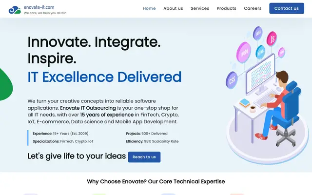 Enovate IT Outsourcing Pvt Ltd website