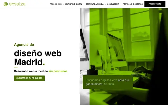 Ensalza: Desarrollo y Diseño web en Madrid website