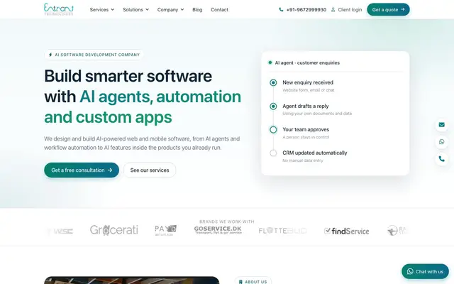 Entrant Technologies Pvt. Ltd. website