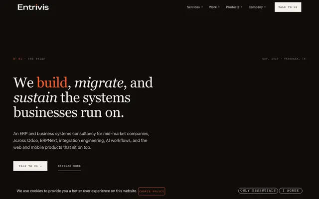 Entrivis Tech Pvt. Ltd. website