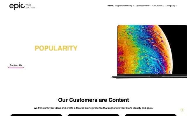 Epic Web Techno website