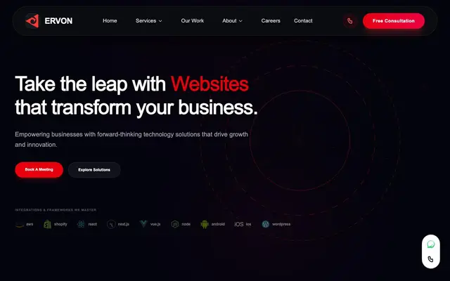 Ervon Technology Pvt Ltd website