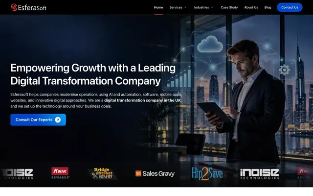 Esferasoft Solutions UK - Mobile App & Software Development Company website